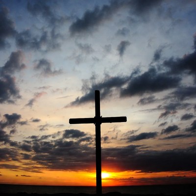 Silhouette Cross Sunset Sky