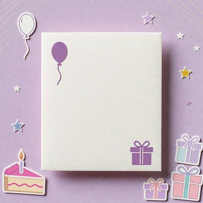 Blank Card with Birthday Clipart