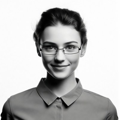 Smiling woman wearing glasses