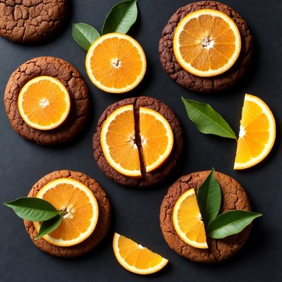 Orange Slices on Chocolate Cookies