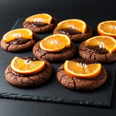 Chocolate Cookies with Orange Slices
