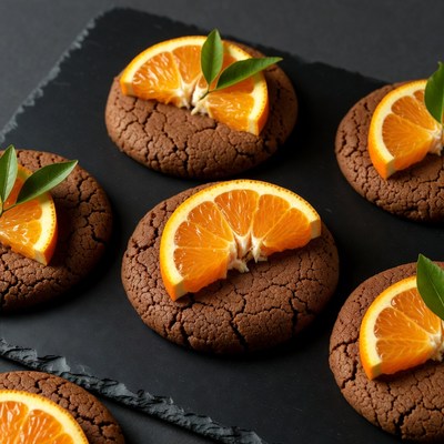 Chocolate Cookies with Orange Slices