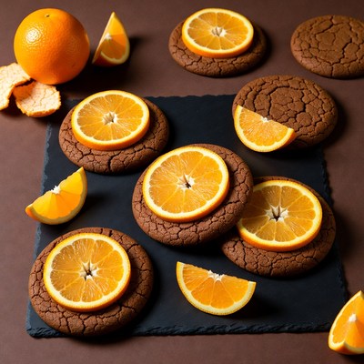 Orange Slices on Chocolate Cookies