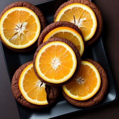 Chocolate Cookies with Orange Slices