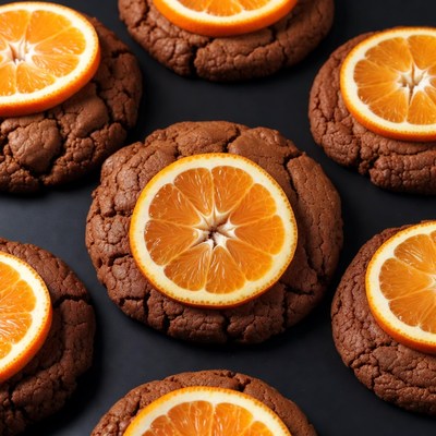 Chocolate Cookies with Orange Slices
