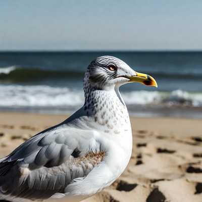Seagull standing on beach