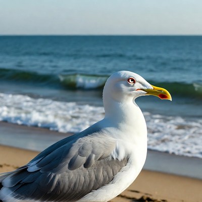 Seagull standing on beach
