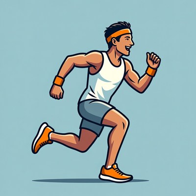 Man running in tank top