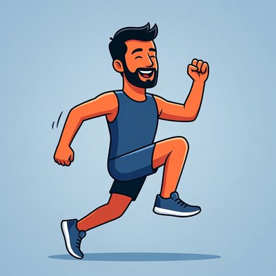 Man running in tank top