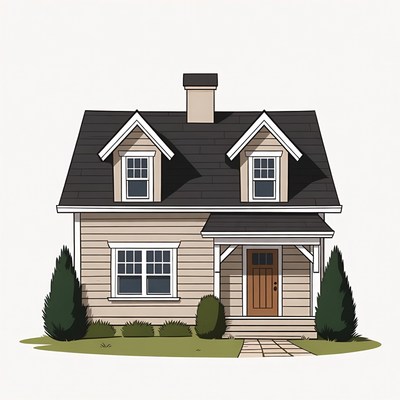 Cozy House with Porch Illustration