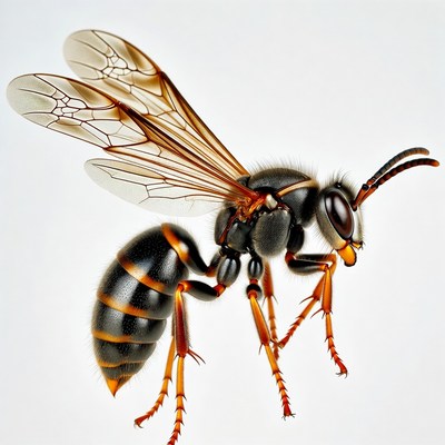 Black and Yellow Paper Wasp