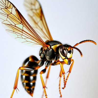 Yellow Jacket Wasp Flying