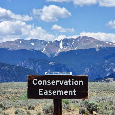 Conservation Easement Sign with Mountains
