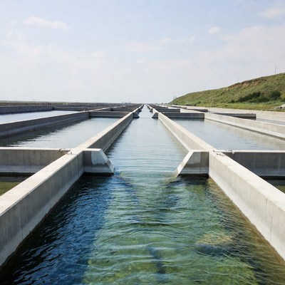 Fish Farming Ponds with Clear Water