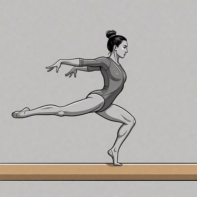 Woman performing balance beam split