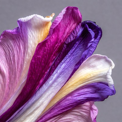 Colorful Iris Flower Petals Closeup