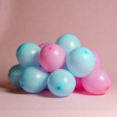 Pink and Blue Balloons Pile