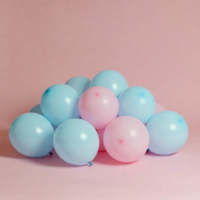 Pink and Blue Balloons Pile