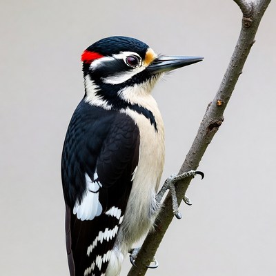Downy Woodpecker on branch