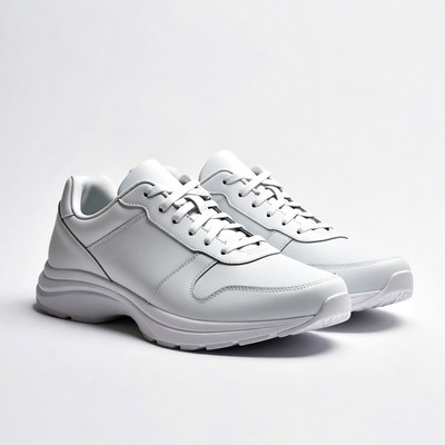White Leather Sneakers Pair