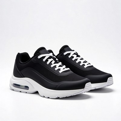 Black Air Cushion Sneakers Pair