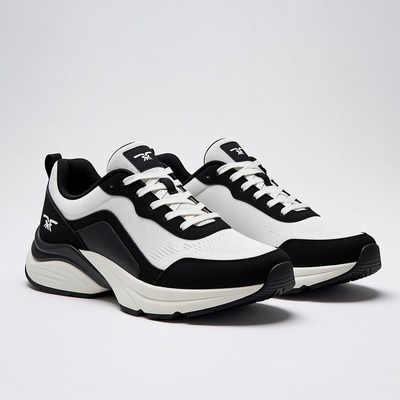 Black and White T-Logo Sneakers