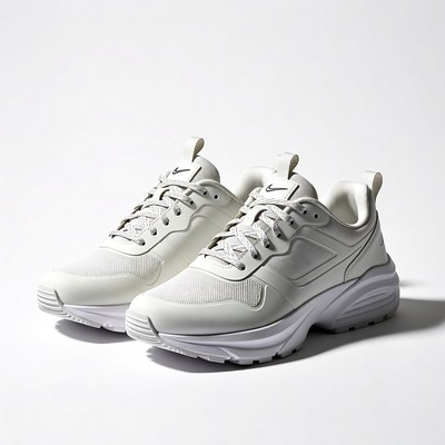 White Nike Air Sneakers Pair