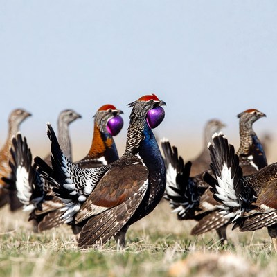 Group of Western Capercailzie Displaying