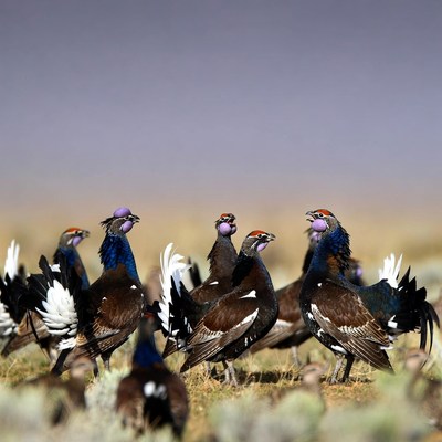 Group of Western Capercailzie Displaying