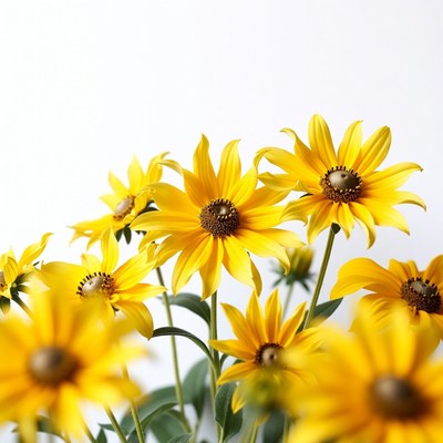 Cluster of yellow sunflowers