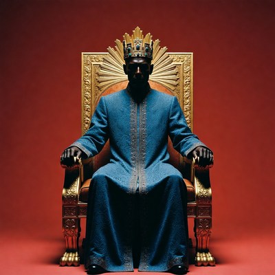 African king on golden throne