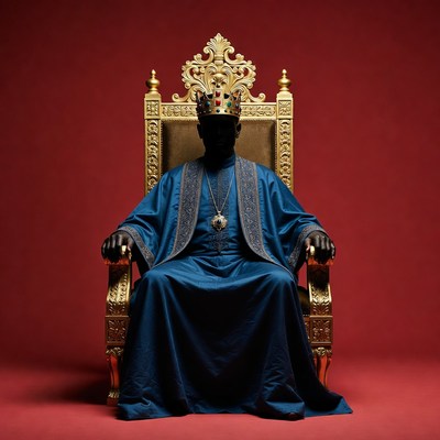 African king on golden throne