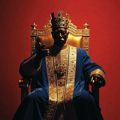 African king on golden throne