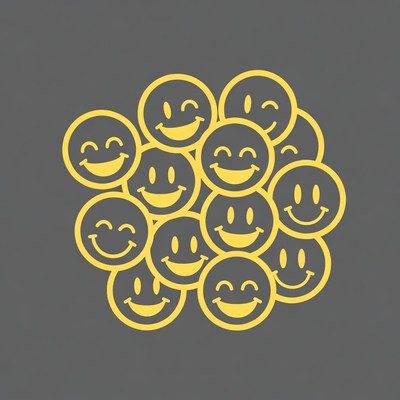 Cluster of Smiling Yellow Emojis