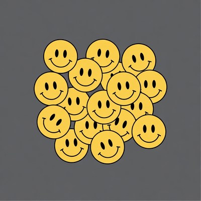 Cluster of yellow smiley faces