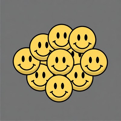 Cluster of yellow smiley faces