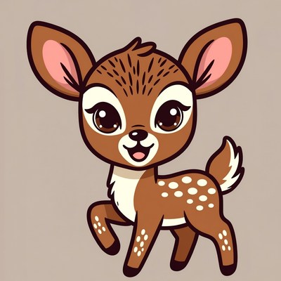 Cute baby deer illustration