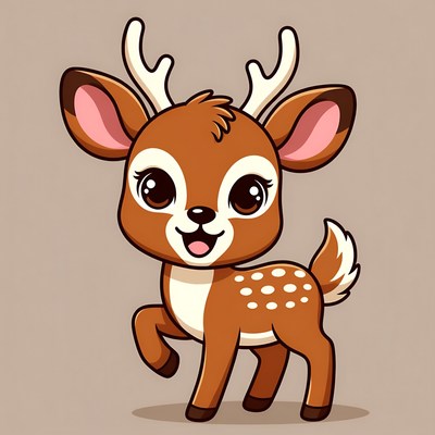 Cute cartoon baby deer