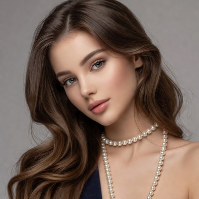 Beautiful woman with pearl necklace