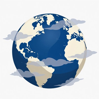 Earth Globe with Clouds