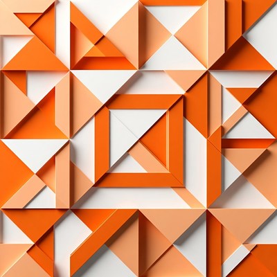 Orange White Geometric Triangle Pattern