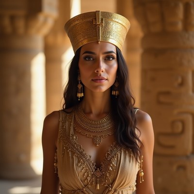 Egyptian woman in golden headdress
