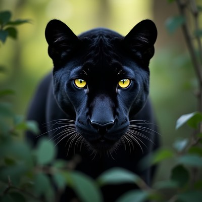 Black Panther with Yellow Eyes