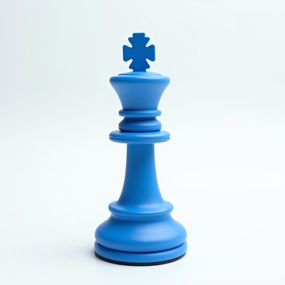 Blue Chess King Piece