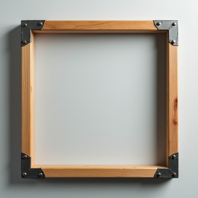 Empty wooden picture frame