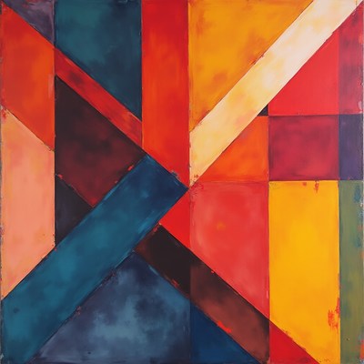 Abstract Geometric Colorful Shapes Painting