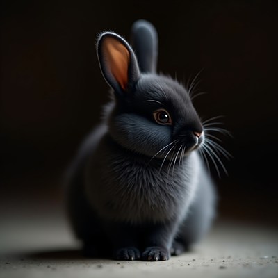 Gray bunny with orange ears