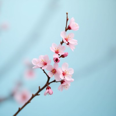 Pink Cherry Blossom Branch