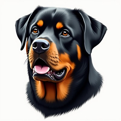 Rottweiler dog head portrait