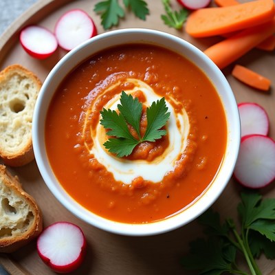 Creamy Carrot Soup with Garnish